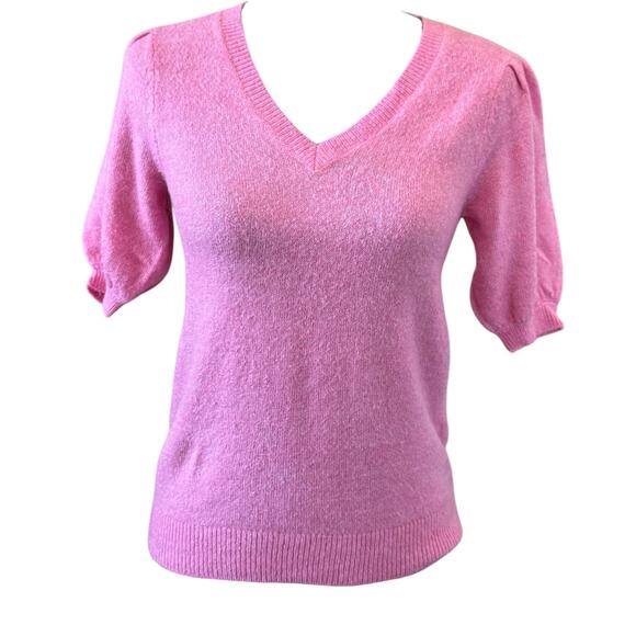 NEW VERO MODA Elly V-Neck Puff Sleeve Knitted Sweater Size S - Picture 3 of 9